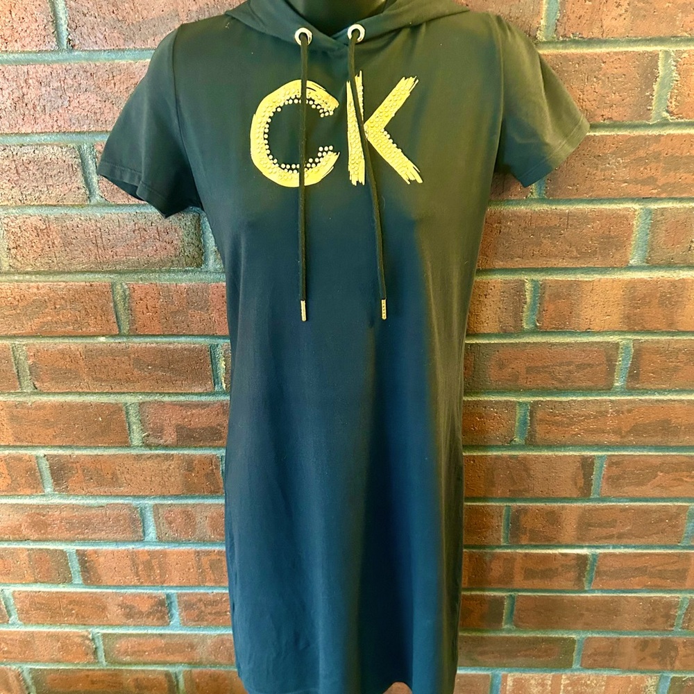 Calvin Klein Black Hooded Dress Small